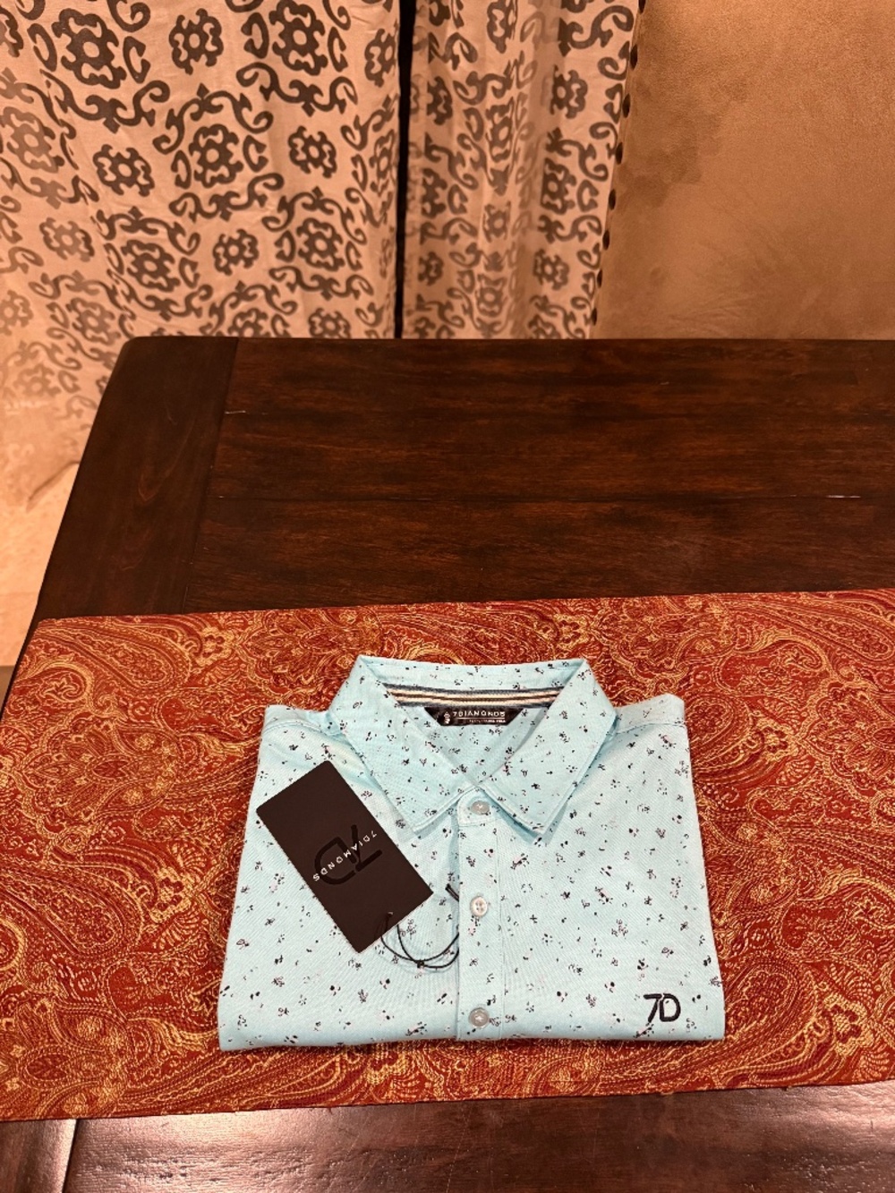 7 Diamonds Men's Large Sea Foam Belmont Polo MSRP $89